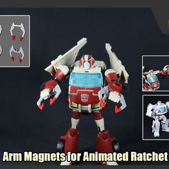 AnimatedRatchetsMagnets_FS.jpg 3D file Arm Magnets for Transformers Animated Ratchet・3D printing design to download