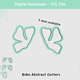 1.png Boho Abstract Clay Cutter Digital STL File for Polymer Clay | DIY Jewelry and Cookie Making Tool | 5 sizes