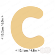 letter_c~6in-cm-inch-cookie.png Letter C Cookie Cutter 6in / 15.2cm