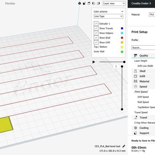 Creality Ender3 and Cr-10 bed level test - 3D model önizlemesi
