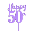 happy50B.stl cake toppes happy 50th
