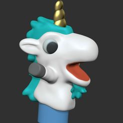 ZBrush-ScreenGrab01.jpg Scary Unicorn Hand Puppet with and without 25mm Base