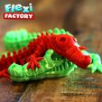 Flexi-Crocodile-02.jpg Fichier STL MIGNON CROCODILE FLEXI À IMPRIMER SUR PLACE・Modèle à imprimer en 3D à télécharger, FlexiFactory