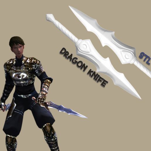 Metin2 Dragon Knife STL - 3D Printable Dagger File - Metin II Cosplay Weapon