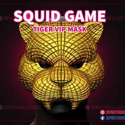 Squid_Game_tiger_vip_mask_3d_print_model_01.jpg 3D file Squid Game Mask - Squid Game Tiger Vip Mask・Model to download and 3D print