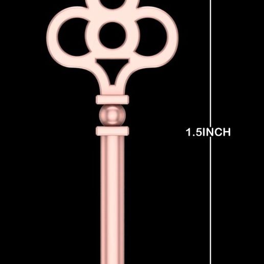 Ornamental Key Pendant 3D Model | Vintage Key Necklace Jewelry CAD