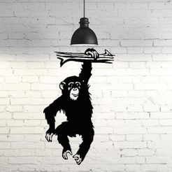 108.Monkey.jpg STL-Datei Monkey wall sculpture 2D・Modell zum Herunterladen und 3D-Drucken