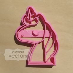 unicornio3a.jpg Archivo STL Unicorn cookie cutter, cutter. Cortador de galletas unicornio. Cortante de galletitas unicornio・Plan de impresora 3D para descargar