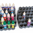xex2pic.png Hexagonal Paint Organizer for 16 Bottles – 17–18 ml