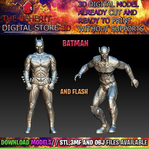 Batman and Flash 3D model