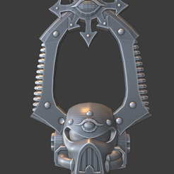 head.png Free STL file Chaos Sorcerer Helmet with crest・Model to download and 3D print