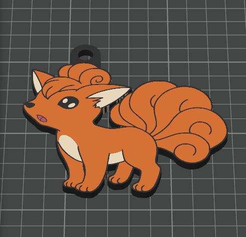 Vulpix Keychain - Kanto Collection (Multicolor .3mf & Single Color .stl)