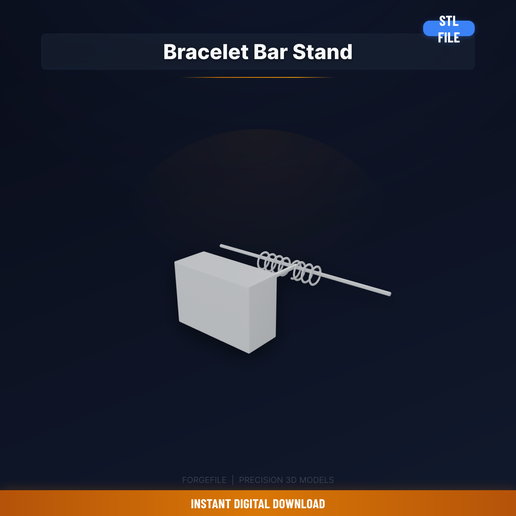 T-Bar Bracelet Display Stand, Horizontal Bar, Holds - 3D Printable STL File