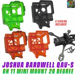 Joshua-Bardwell-QAVS-GH11-Mini-20-Degree-Mount-1.jpg Lumenier QAV-S Joshua Bardwell Gopro Hero 11 Mini Mount 20 Degree