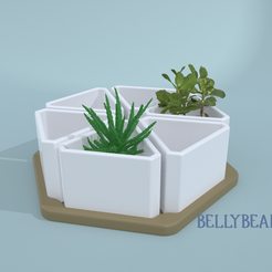 BeanPot_01_Viewport_239.png Fichier 3D [BUNDLE ] Set de jardinières triangulaires・Plan pour impression 3D à télécharger