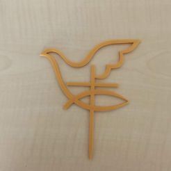IMG_20240305_114413.jpg First communion cake topper - Dove, cross and fish