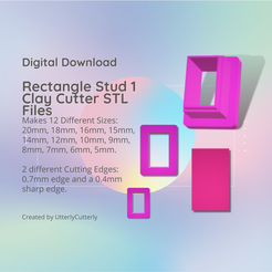 Cover-9.png Fichier 3D Stud Micro Rectangle 1 Clay Cutter - STL Digital File Download- 12 sizes and 2 Cutter Versions・Idée pour impression 3D à télécharger