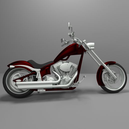 Big Dog K9 Chopper Motorcycle 3D Model For Print 3D model