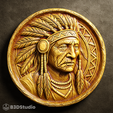 Native_American_cover.png Native American Chief Relief for CNC Laser and 3D Print STL File and 4K Grayscale TIF