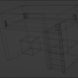 Loft-Bed-Preview-Wireframe.png Archivo STL Cama alta con mesa de estudio en el interior・Design para impresora 3D para descargar, fikrizarif
