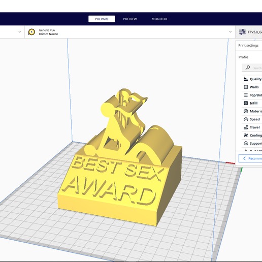 Stl File Best Sex Award・design To Download And 3d Print・cults 3939