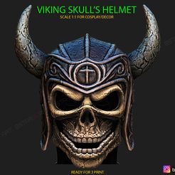 001.jpg Fichier STL Casque crâne de guerrier viking - Masque décoratif Cosplay Halloween Modèle d'impression 3D・Plan pour impression 3D à télécharger