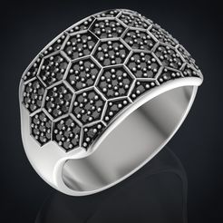 untitled.91.jpg Fichier STL Bague avec boule de diamant ou abeille 331・Objet imprimable en 3D à télécharger