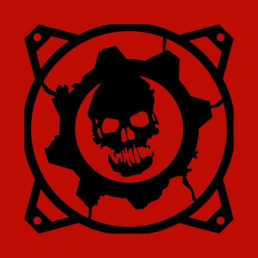 📱 LOGO | GEARS OF WARS - FAN COVER 120 MM・ STL File for ・Cults