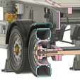 Axle-Section-View.png 3D Printable European Style Two Axle Dump Trailer in 1:14 Scale