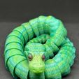 Ball Python Snake articulated toy, print-in-place body, snap-fit head, cute-flexi