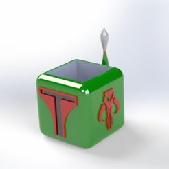 Untitled-8.jpg Download STL file Boba Fett Inspired Cube Pot • 3D printer template, oscarwright