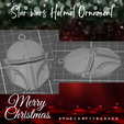 star-wars-ornament-helmet.png Star Wars Helmet Ornament / Mandelorian helmet decor / ornement / keychain / earrings/ magnet / star wars decoration