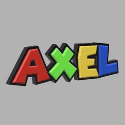 Image-24-05-2023-at-22.32.jpg Archivo STL AXEL - Placa/rótulo personalizado 3D con el tema de Super Mario・Diseño imprimible en 3D para descargar