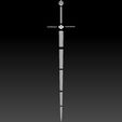 Preview09.jpg Geralt Steel Sword -The Witcher 3 Version 3D print model