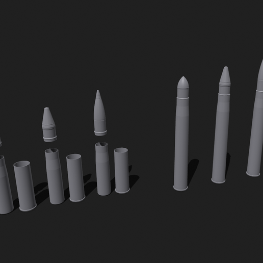 🪖 German 4.7cm tank shell WW2 3 in 1・ OBJ File for ・Cults