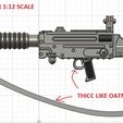 THICKENED PARTS FOR 1:12 SCALE THICC LIKE OATMEAL! a Kenner Star Wars POTF2 Stormtrooper heavy infantry blaster rifle for 1:12 , 1:6 and cosplay