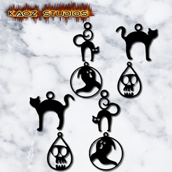 project_20230929_1526104-01.png Archivo STL Pendientes de Halloween paquete de joyas de Halloween paquete de 4 estilos de pendientes・Modelo para descargar e imprimir en 3D
