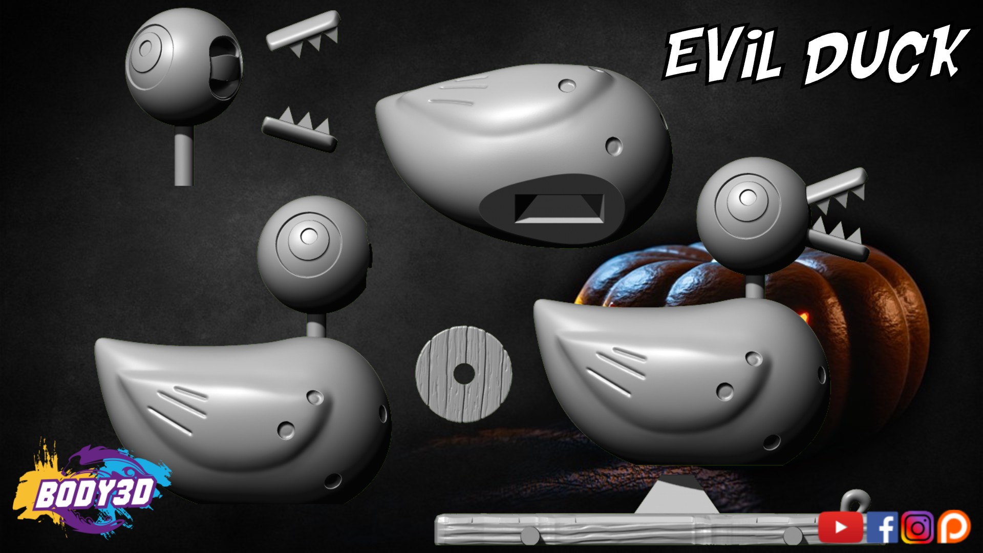 hfgdhdhdj.png Datei Evil Duck - Nightmare Before Christmas herunterladen • Modell für den 3D-Druck, BODY3D