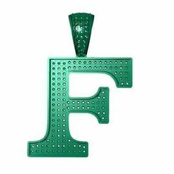 f-1.jpg STL file F ALPHABET PENDANT WITH ROUND DIAMOND・3D printable model to download