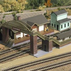 IMG_7700.JPG Free STL file HO Scale Small Station Overpass in Brick・3D printer model to download