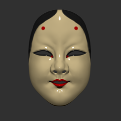 Noh_mask_001.png Fichier STL Masque japonais Le monde profond du nô - Masque de nô - Masque de Kitsune・Modèle à imprimer en 3D à télécharger