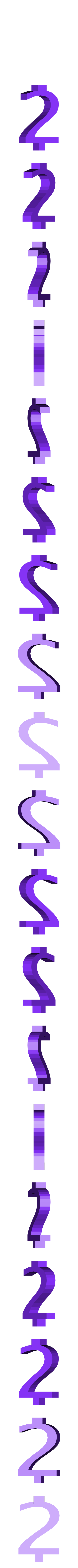 2.stl Basic Number Candle - Birthday Candle