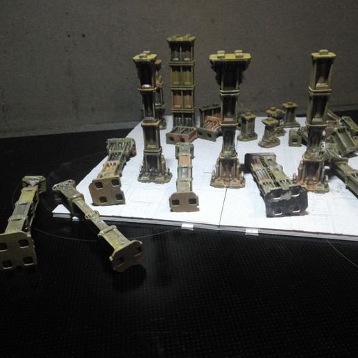 BlackSheepSystems Rust-City V2 - modular industrial pillar parts
