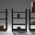 untitled6.jpg Metal Shelf and Shelves and Cardboard Boxes Gift Free low-poly 3D model