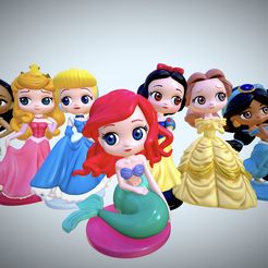 B4E4AE82-9C2C-4E13-BE38-0221DBFE995F.jpeg STL file 8 Disney princesses (Pack)・3D printer model to download
