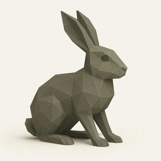 🐇 Low Poly Rabbit STL – Geometric Bunny 3D Model for Printing・ STL File ...