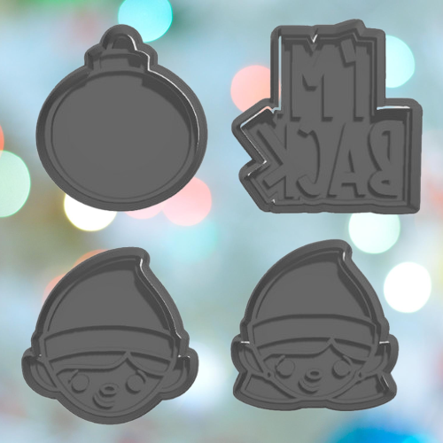 Christmas Elf Cookie Cutter Set - 3D model önizlemesi