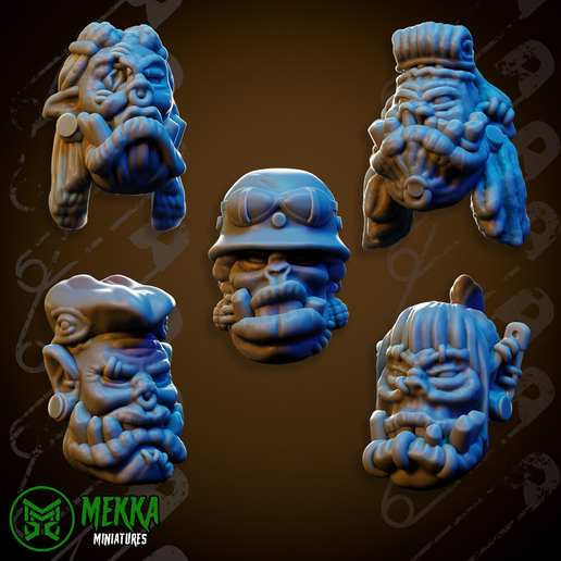 Orc Punk Heads II - 3D model önizlemesi