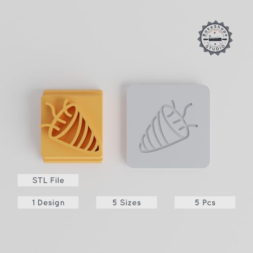 Party Popper Stamp Tile Set, 5 Sizes, Perfect for Clay, Cookies & Fondant