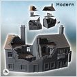 2.jpg Set of two damaged buildings with visible interiors, double chimneys, balcony, and exterior parapet (39) - Modern WW2 WW1 World War Diaroma Wargaming RPG Mini Hobby
